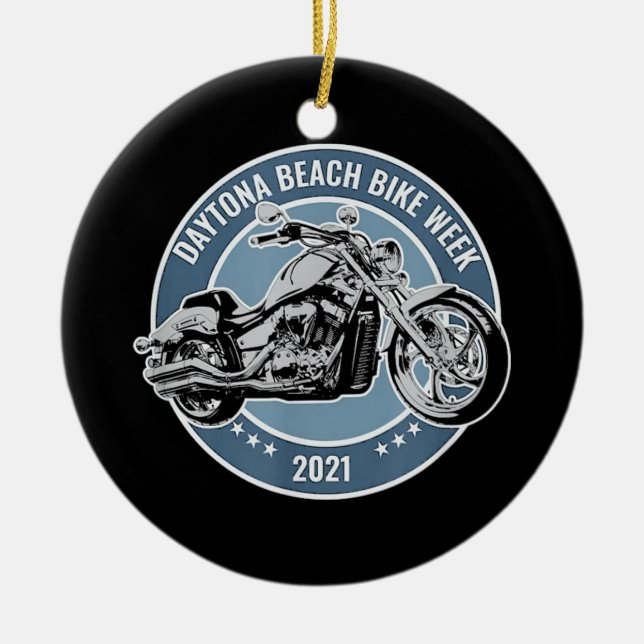 Ornamento De Cerâmica Daytona Beach Bike Week 2021 (Frente)