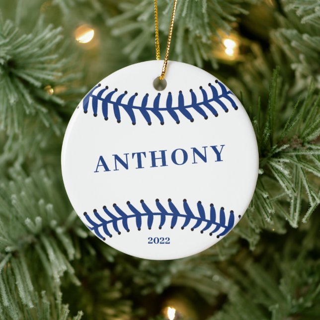 Ornamento de Cerâmica de Natal Personalizada Baseb (Árvore)
