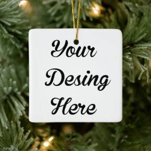 Ornamento de Cerâmica de Natal Personalizado Quadr