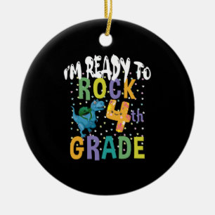 Ornamento De Cerâmica De volta à escola estou pronto para balançar o Din