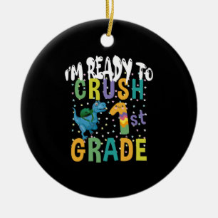 Ornamento De Cerâmica De Volta à Escola Estou Pronto Para Dominar o 1º A