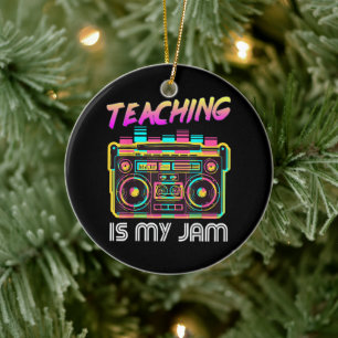 Ornamento De Cerâmica De Volta à Escola Retro Ensino é Minha Paixão 80s