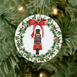 Ornamento De Cerâmica Decado da Árvore de Natal do Arco Vermelho Nutcrac