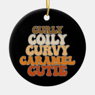 Ornamento De Cerâmica Décima Junta Coily Curvy Caramel Cutie