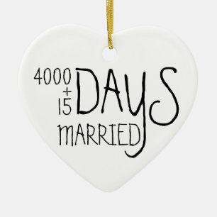 Ornamento De Cerâmica Décimo primeiro aniversário 11 anos casados marido