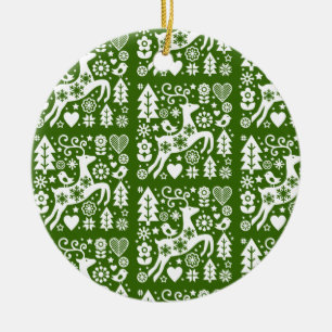 Ornamento De Cerâmica Decor de Natal Nórdico Tradicional