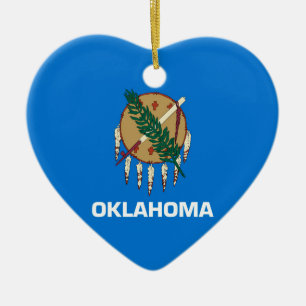 Ornamento De Cerâmica Decor Design de Sinalizador do Estado de Oklahoma