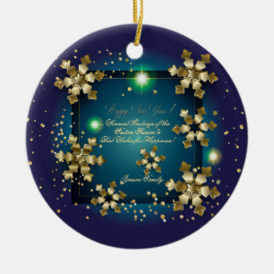 Ornamento De Cerâmica Decor Dourado de Feriado de inverno Deseja a XMAX 
