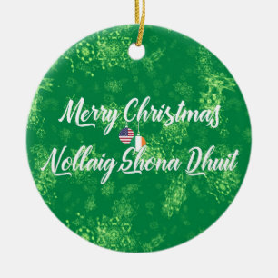 Ornamento De Cerâmica Decoração Bilíngue Irlandesa Americana, Gaélic