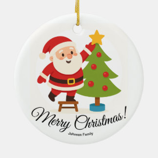 Ornamento De Cerâmica Decoração de Árvore de Natal com Nome da Família P