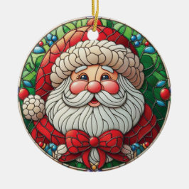 Ornamento De Cerâmica Decoração de árvore de Natal do Papai Noel Alegre