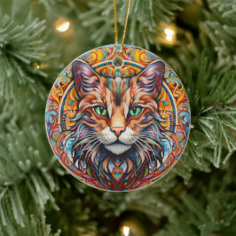 Ornamento De Cerâmica Decoração de Árvores Cerâmicas de Vidro Gato