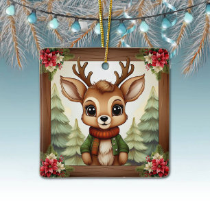 Ornamento De Cerâmica Decoração de Natal Caprichosa de Rena 🦌🎄