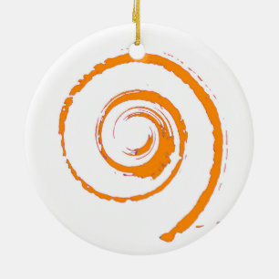 Ornamento De Cerâmica Decoração de Natal com Trilha Laranja