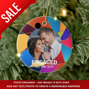 Ornamento De Cerâmica Decoração de Natal Mínima FOTO LGBTQIA do Arco-Íri