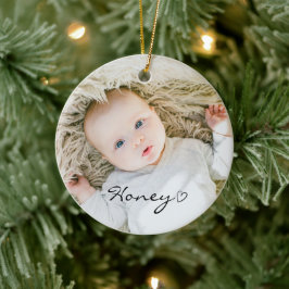 Ornamento De Cerâmica Decoração de Natal personalizada, foto personaliza