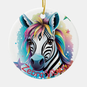 Ornamento De Cerâmica Decoração inicial de Zebra Cerâmica Personalizável