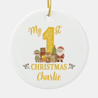 Ornamento De Cerâmica Decoração Personalizada de Natal para a 1ª Árvore