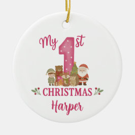 Ornamento De Cerâmica Decoração Personalizada para a 1ª Árvore de Natal