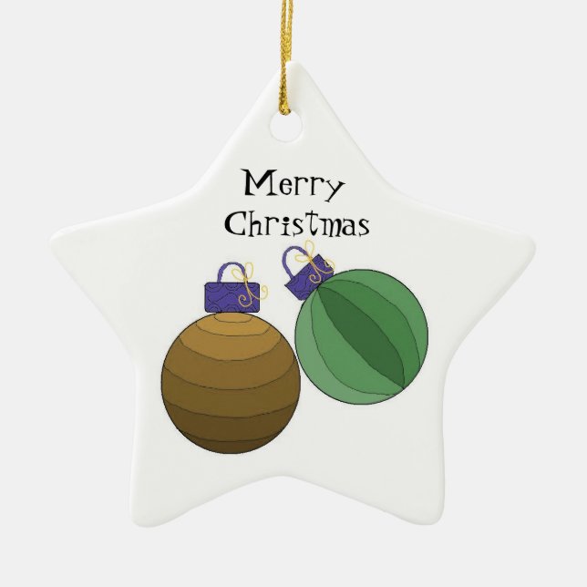 Ornamento De Cerâmica Decorações clássicas de Natal (Frente)