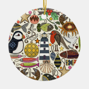 Ornamento De Cerâmica decorações de natal costeiras pérola