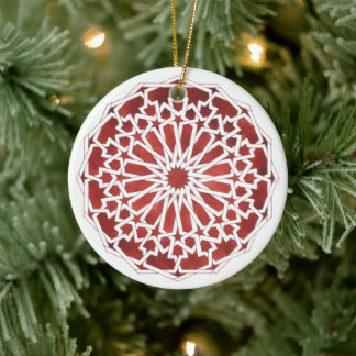 Ornamento De Cerâmica Décoration Noël céramique Mosaïque marocaine rouge