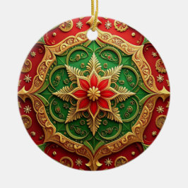 Ornamento De Cerâmica Decorative Red Green Holiday Ornament