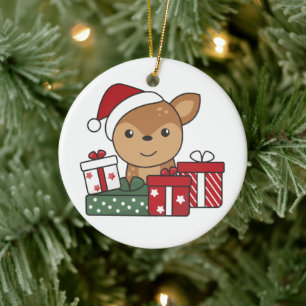 Ornamento De Cerâmica Deer Christmas Gift Winter Animal Cerâmica Ou