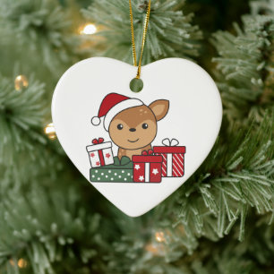 Ornamento De Cerâmica Deer Christmas Gift Winter Animal Cerâmica Ou