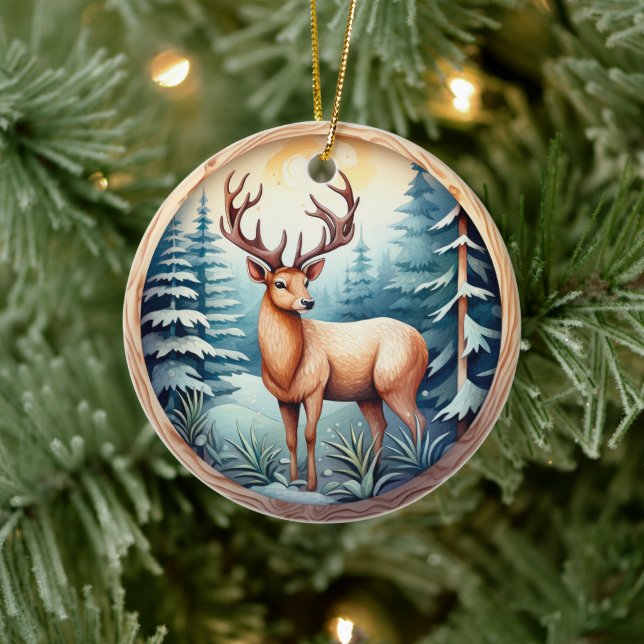 ORNAMENTO DE CERÂMICA DEER DE NATAL CLÁSSICO 3D (Árvore)