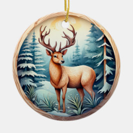 ORNAMENTO DE CERÂMICA DEER DE NATAL CLÁSSICO 3D