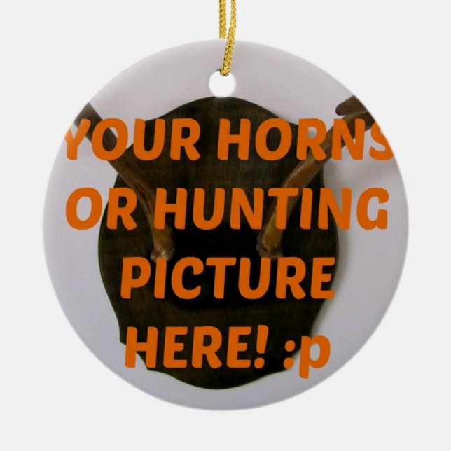 Ornamento De Cerâmica Deer Hunter Add Photo Christmas (Frente)