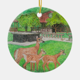 Ornamento De Cerâmica Deer in Humiston Woods pelo Pavilhão