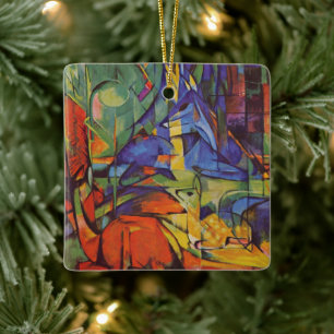 Ornamento De Cerâmica Deer in the Forest II de Franz Marc, Vintage Art