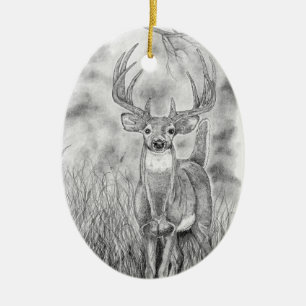 Ornamento De Cerâmica Deer in Woods