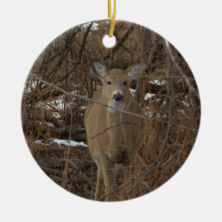 Ornamento De Cerâmica Deer Photo Ornament 