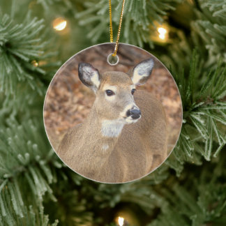 Ornamento De Cerâmica Deer Photo Ornament 