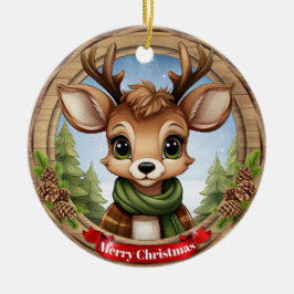 Ornamento De Cerâmica Deer Xmas Character Reindeer Animal Christmas  Cer