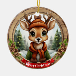 Ornamento De Cerâmica Deer Xmas Character Reindeer Animal Christmas  Cer