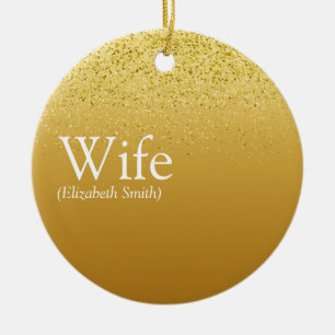 Ornamento De Cerâmica Definição da Melhor Esposa do Mundo Dourado Brilho