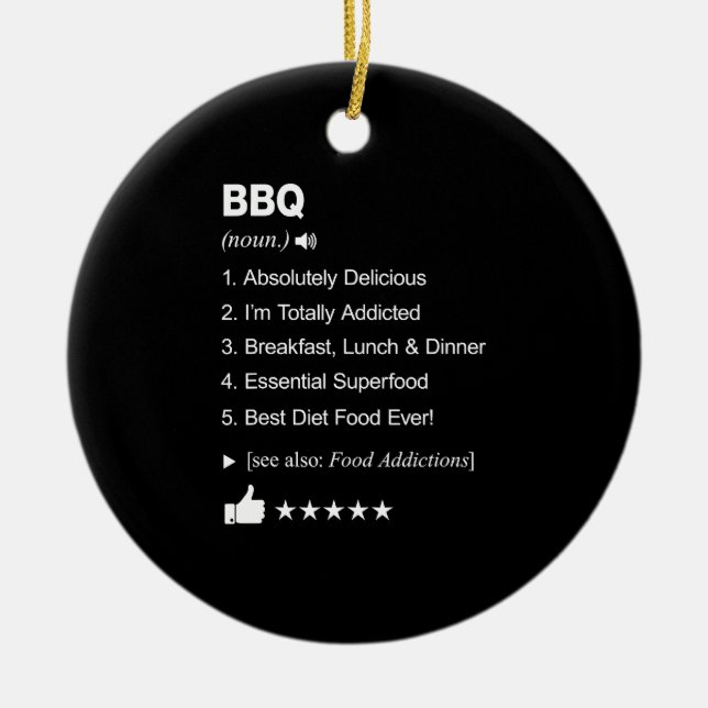 Ornamento De Cerâmica Definição De churrasco Significa Engraçada (Frente)