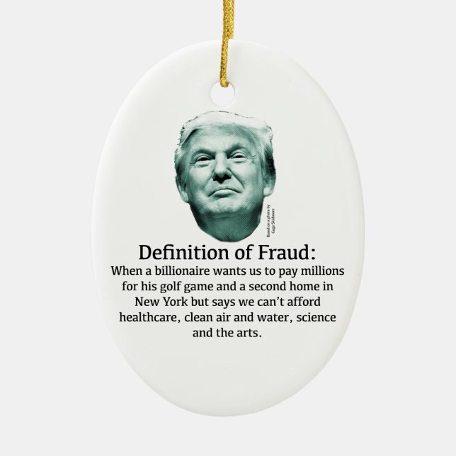 Ornamento De Cerâmica Definição de fraude - TRUMP (Frente)