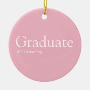 Ornamento De Cerâmica Definição de Graduada Rosa Divertido Feminino