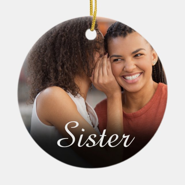 Ornamento De Cerâmica Definição de Irmã Rosa Rosa-Rosa Menina Foto de Sc (Frente)