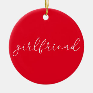 Ornamento De Cerâmica Definição de Namorada de Coração de Amor Scrip