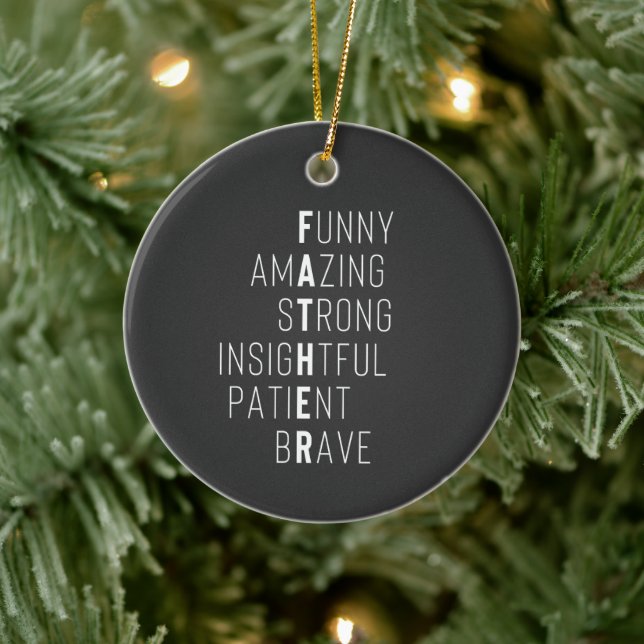 Ornamento De Cerâmica Definição de pai moderno nomes de crianças manuscr (Árvore)