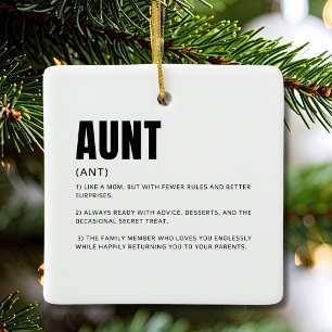Ornamento De Cerâmica Definição de Tia Engraçada e Sentimental