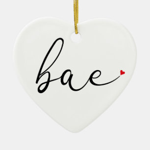 Ornamento De Cerâmica Definição do Red Love Heart Bae do Script Moderno