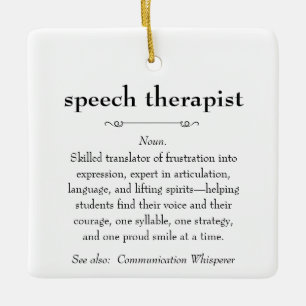 Ornamento De Cerâmica Definição do Terapista de Voz Obrigado Presente