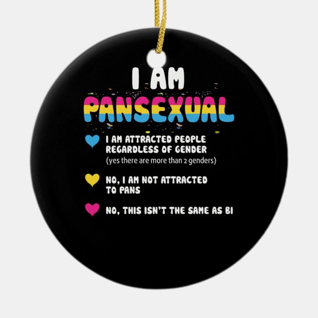 Ornamento De Cerâmica Definição Pansexual - Orgulho gay engraçada LGBT (Frente)